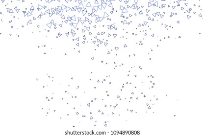 Light BLUE vector abstract colorful background, which consist of triangles. Pattern with colored triangles on white background.