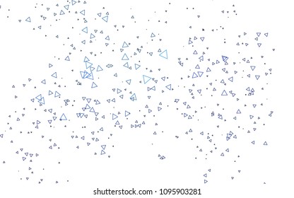 Light BLUE vector abstract colorful background, which consist of triangles. Pattern with colored triangles on white background.