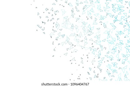 Light BLUE vector abstract colorful background, which consist of triangles. Pattern with colored triangles on white background.