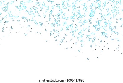 Light BLUE vector abstract colorful background, which consist of triangles. Pattern with colored triangles on white background.