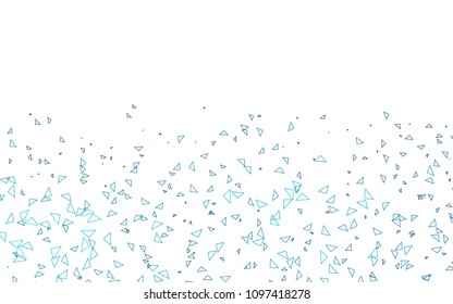 Light BLUE vector abstract colorful background, which consist of triangles. Pattern with colored triangles on white background.