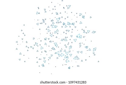 Light BLUE vector abstract colorful background, which consist of triangles. Pattern with colored triangles on white background.