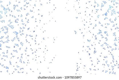 Light BLUE vector abstract colorful background, which consist of triangles. Pattern with colored triangles on white background.
