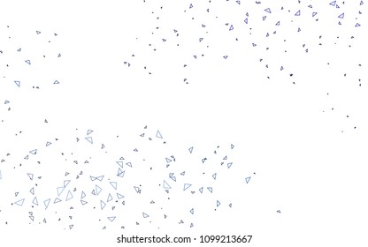 Light BLUE vector abstract colorful background, which consist of triangles. Pattern with colored triangles on white background.