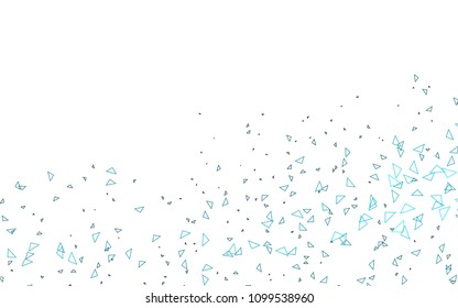Light BLUE vector abstract colorful background, which consist of triangles. Pattern with colored triangles on white background.