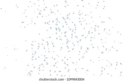 Light BLUE vector abstract colorful background, which consist of triangles. Pattern with colored triangles on white background.