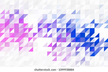 Light BLUE vector abstract colorful background, which consist of triangles. Pattern with colored triangles on white background.