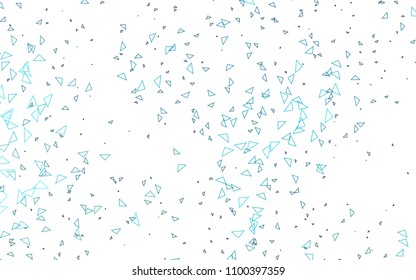 Light BLUE vector abstract colorful background, which consist of triangles. Pattern with colored triangles on white background.