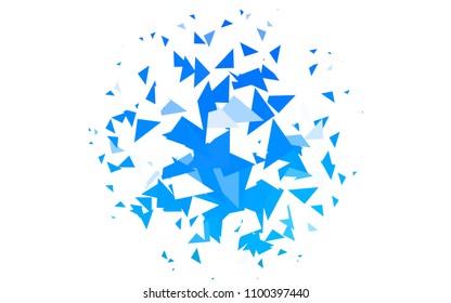 Light BLUE vector abstract colorful background, which consist of triangles. Pattern with colored triangles on white background.