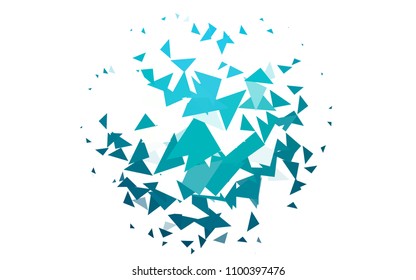 Light BLUE vector abstract colorful background, which consist of triangles. Pattern with colored triangles on white background.