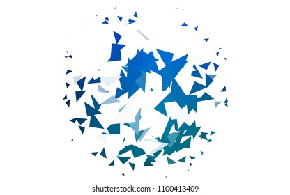 Light BLUE vector abstract colorful background, which consist of triangles. Pattern with colored triangles on white background.
