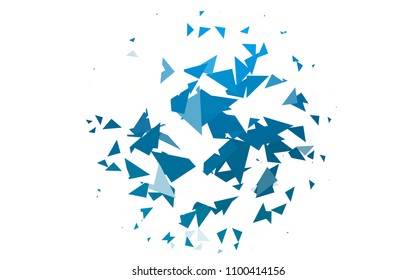 Light BLUE vector abstract colorful background, which consist of triangles. Pattern with colored triangles on white background.