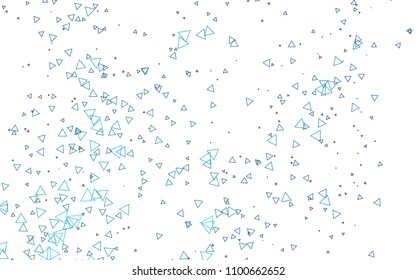Light BLUE vector abstract colorful background, which consist of triangles. Pattern with colored triangles on white background.