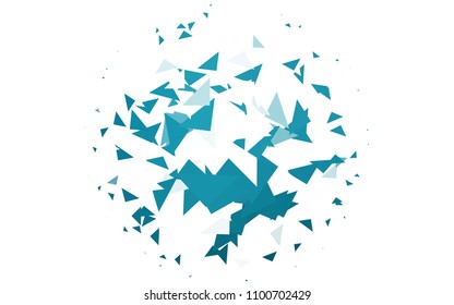 Light BLUE vector abstract colorful background, which consist of triangles. Pattern with colored triangles on white background.