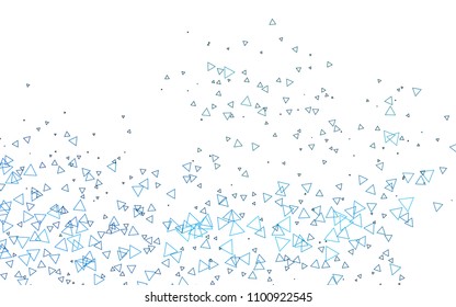 Light BLUE vector abstract colorful background, which consist of triangles. Pattern with colored triangles on white background.