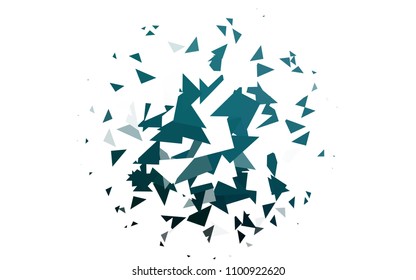 Light BLUE vector abstract colorful background, which consist of triangles. Pattern with colored triangles on white background.