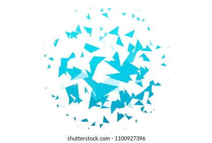 Light BLUE vector abstract colorful background, which consist of triangles. Pattern with colored triangles on white background.