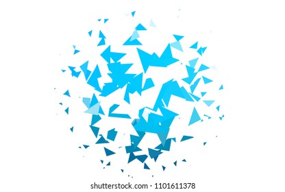 Light BLUE vector abstract colorful background, which consist of triangles. Pattern with colored triangles on white background.