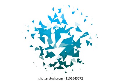 Light BLUE vector abstract colorful background, which consist of triangles. Pattern with colored triangles on white background.