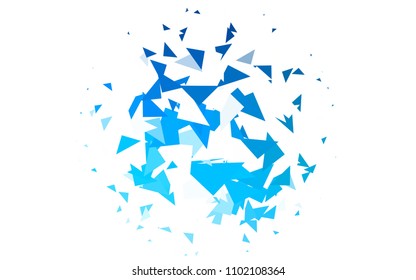 Light BLUE vector abstract colorful background, which consist of triangles. Pattern with colored triangles on white background.