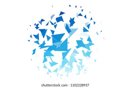 Light BLUE vector abstract colorful background, which consist of triangles. Pattern with colored triangles on white background.