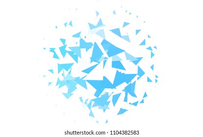 Light BLUE vector abstract colorful background, which consist of triangles. Pattern with colored triangles on white background.