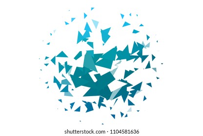 Light BLUE vector abstract colorful background, which consist of triangles. Pattern with colored triangles on white background.
