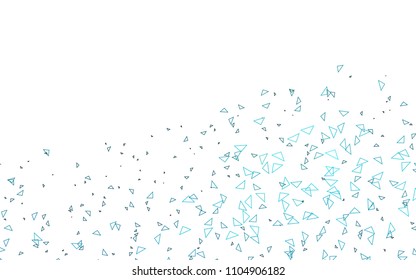 Light BLUE vector abstract colorful background, which consist of triangles. Pattern with colored triangles on white background.