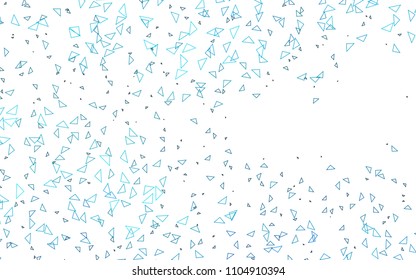 Light BLUE vector abstract colorful background, which consist of triangles. Pattern with colored triangles on white background.