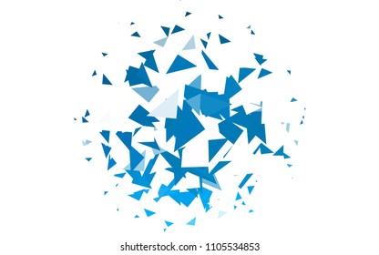 Light BLUE vector abstract colorful background, which consist of triangles. Pattern with colored triangles on white background.