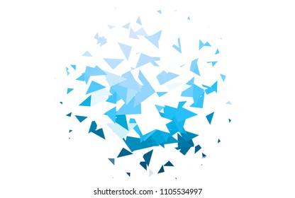 Light BLUE vector abstract colorful background, which consist of triangles. Pattern with colored triangles on white background.