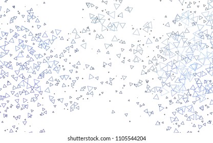 Light BLUE vector abstract colorful background, which consist of triangles. Pattern with colored triangles on white background.