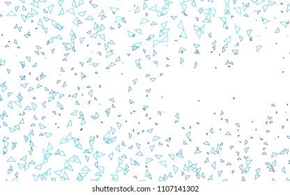 Light BLUE vector abstract colorful background, which consist of triangles. Pattern with colored triangles on white background.