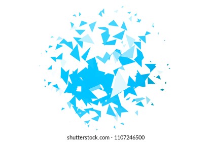 Light BLUE vector abstract colorful background, which consist of triangles. Pattern with colored triangles on white background.