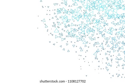 Light BLUE vector abstract colorful background, which consist of triangles. Pattern with colored triangles on white background.