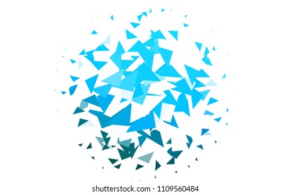 Light BLUE vector abstract colorful background, which consist of triangles. Pattern with colored triangles on white background.