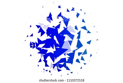 Light BLUE vector abstract colorful background, which consist of triangles. Pattern with colored triangles on white background.
