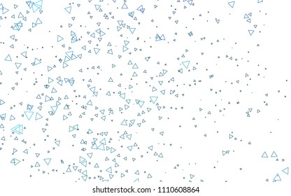Light BLUE vector abstract colorful background, which consist of triangles. Pattern with colored triangles on white background.