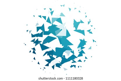 Light BLUE vector abstract colorful background, which consist of triangles. Pattern with colored triangles on white background.