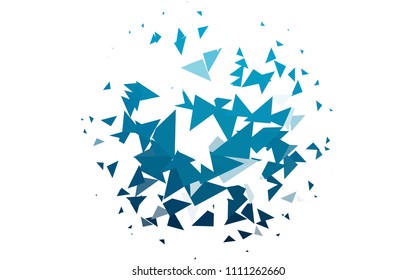 Light BLUE vector abstract colorful background, which consist of triangles. Pattern with colored triangles on white background.