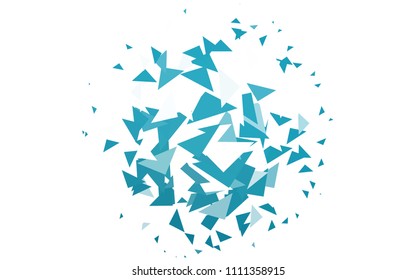 Light BLUE vector abstract colorful background, which consist of triangles. Pattern with colored triangles on white background.