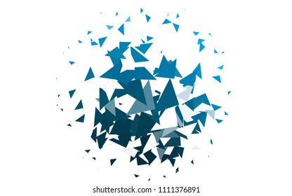 Light BLUE vector abstract colorful background, which consist of triangles. Pattern with colored triangles on white background.