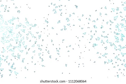 Light BLUE vector abstract colorful background, which consist of triangles. Pattern with colored triangles on white background.