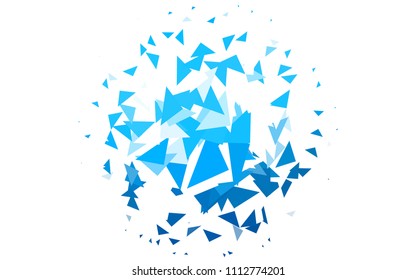 Light BLUE vector abstract colorful background, which consist of triangles. Pattern with colored triangles on white background.