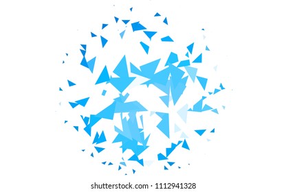 Light BLUE vector abstract colorful background, which consist of triangles. Pattern with colored triangles on white background.