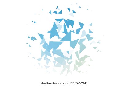 Light BLUE vector abstract colorful background, which consist of triangles. Pattern with colored triangles on white background.
