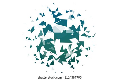 Light BLUE vector abstract colorful background, which consist of triangles. Pattern with colored triangles on white background.