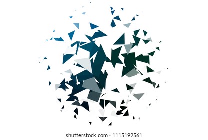 Light BLUE vector abstract colorful background, which consist of triangles. Pattern with colored triangles on white background.