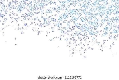 Light BLUE vector abstract colorful background, which consist of triangles. Pattern with colored triangles on white background.