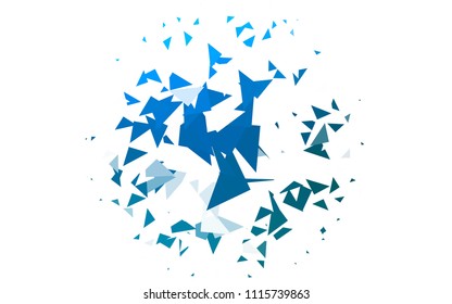 Light BLUE vector abstract colorful background, which consist of triangles. Pattern with colored triangles on white background.